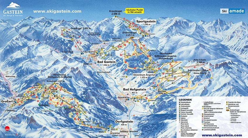 Pistekort: Bad Gastein