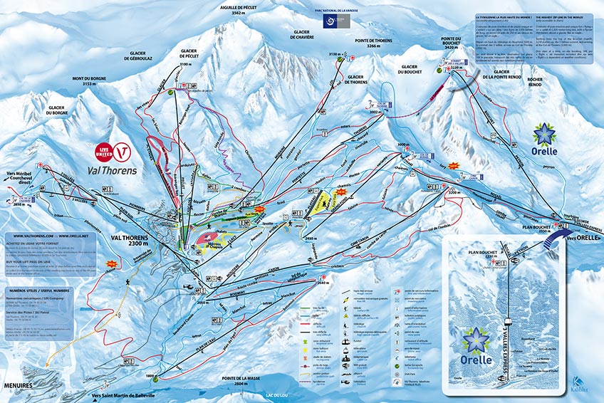 Pistekort: Val Thorens